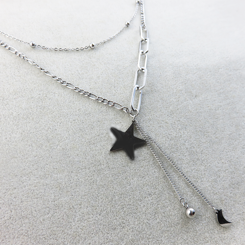 New Ladies Necklace Jewelry Moon Star Stainless Steel Necklace For Titanium Jewellery