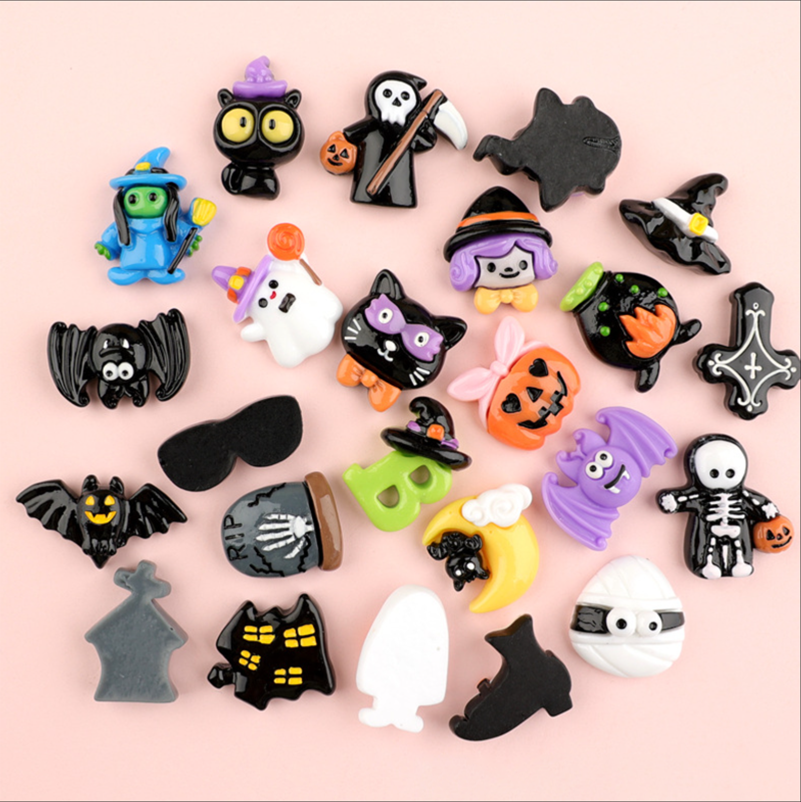 2023  new design Hot sale resin halloween  pumpkin ghost skull  charms  accessories for slime decoration