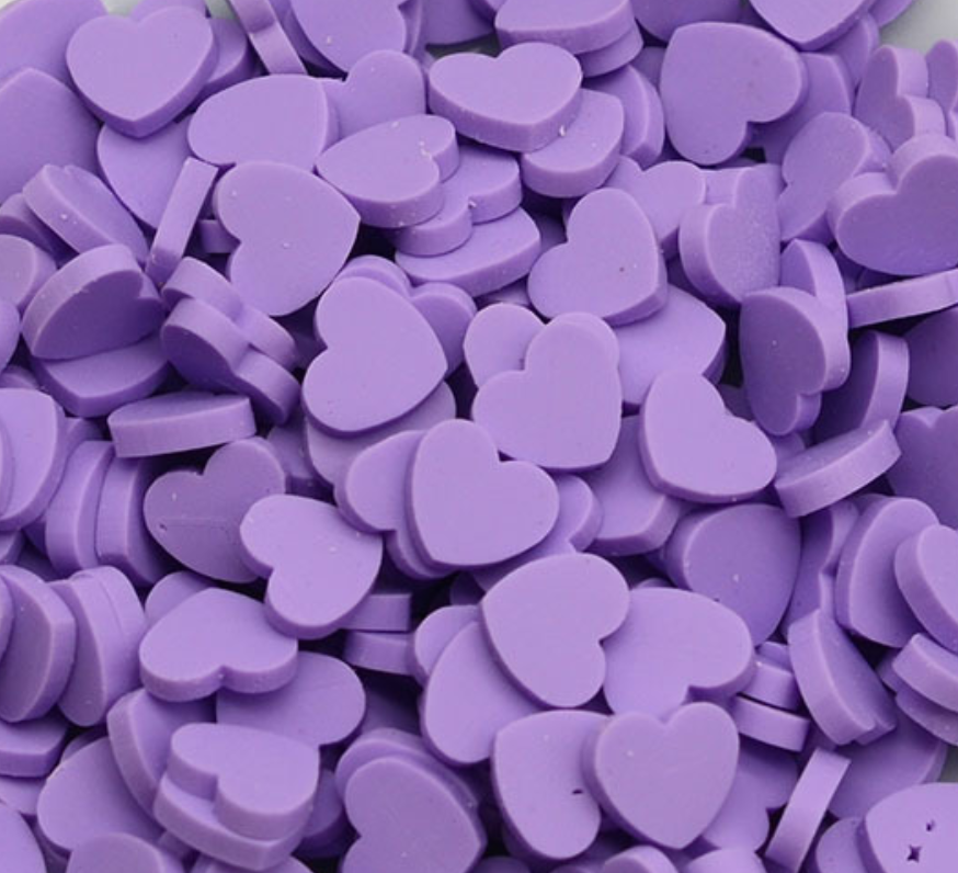 Factory Wholesale 8mm  Polymer Clay love heart Slices Sprinkles Decoration Simulation Food Slime Charms