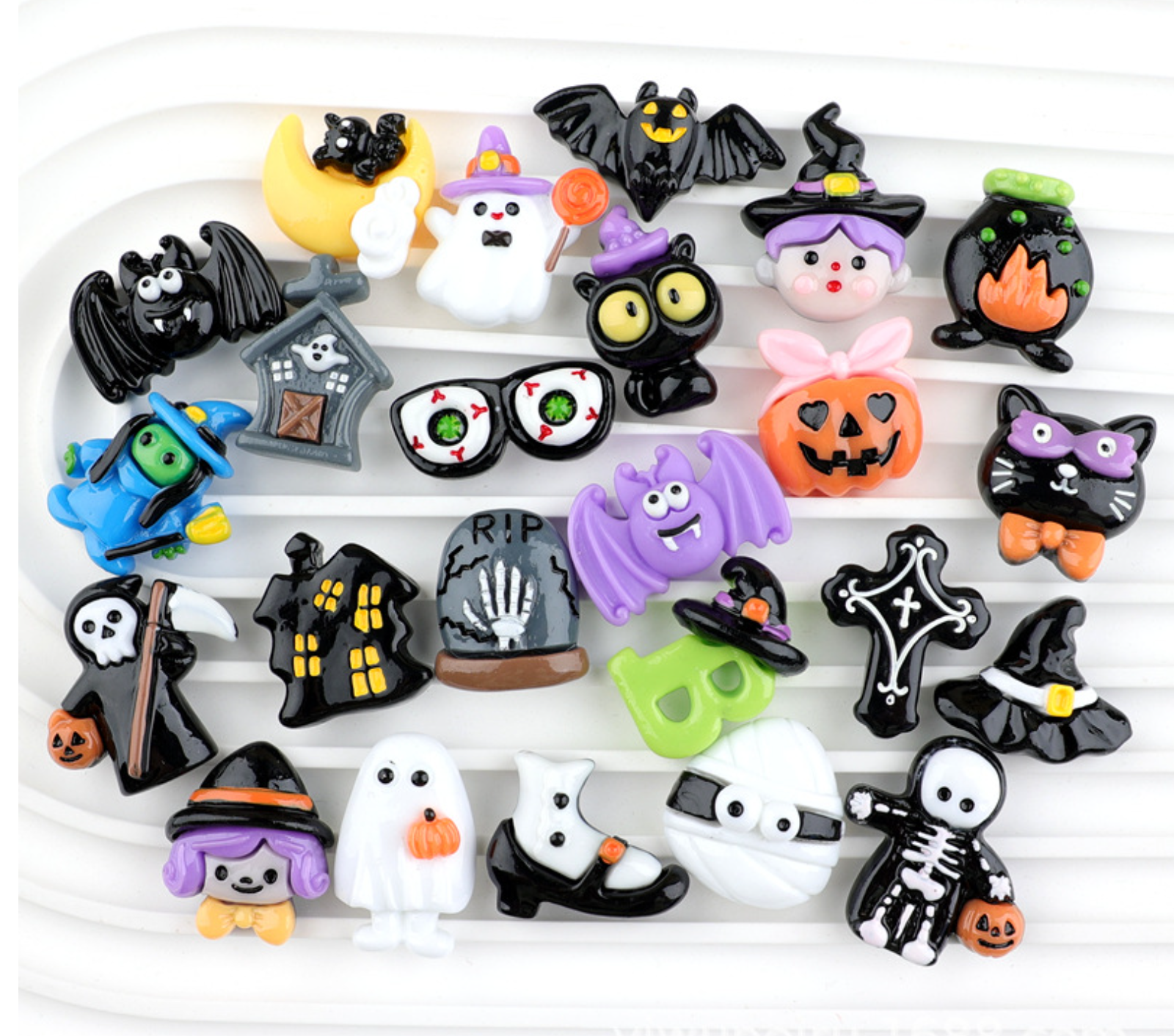 2023  new design Hot sale resin halloween  pumpkin ghost skull  charms  accessories for slime decoration