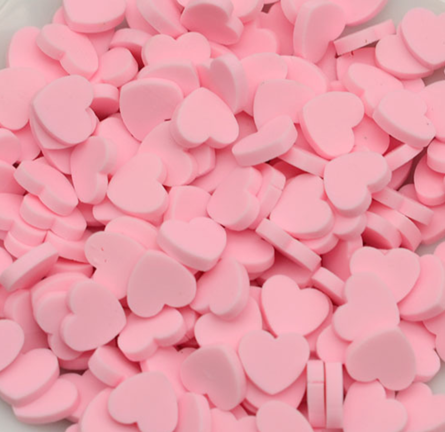 Factory Wholesale 8mm  Polymer Clay love heart Slices Sprinkles Decoration Simulation Food Slime Charms