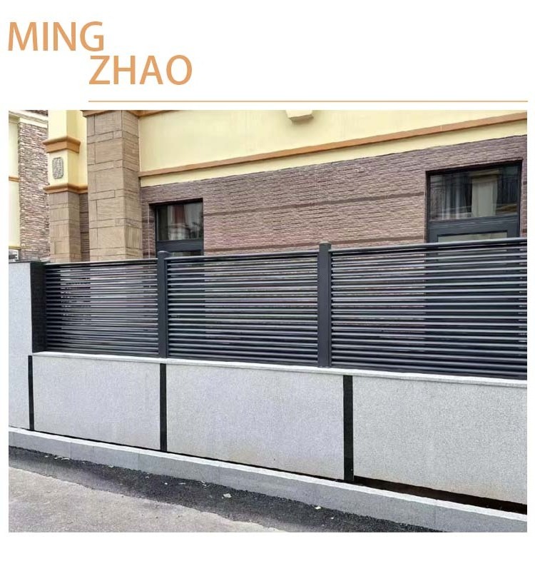 Modern new style black aluminium metal shutters garden privacy rust proof aluminum fence panels and gates