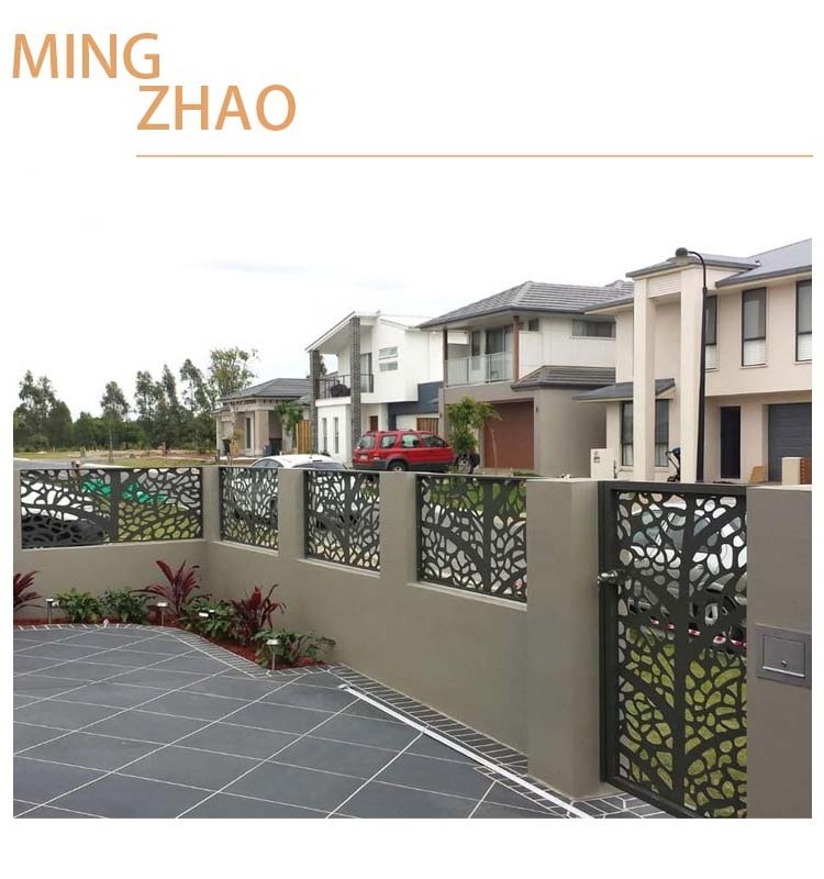 High quality new steel design metal laser cut wall lattice fence privacy aluminum fence panels