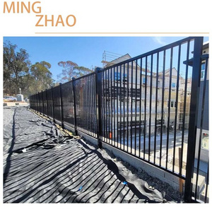 Online shopping modern black coated cheap wrought iron fence house fence