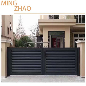 Modern new style black aluminium metal shutters garden privacy rust proof aluminum fence panels and gates