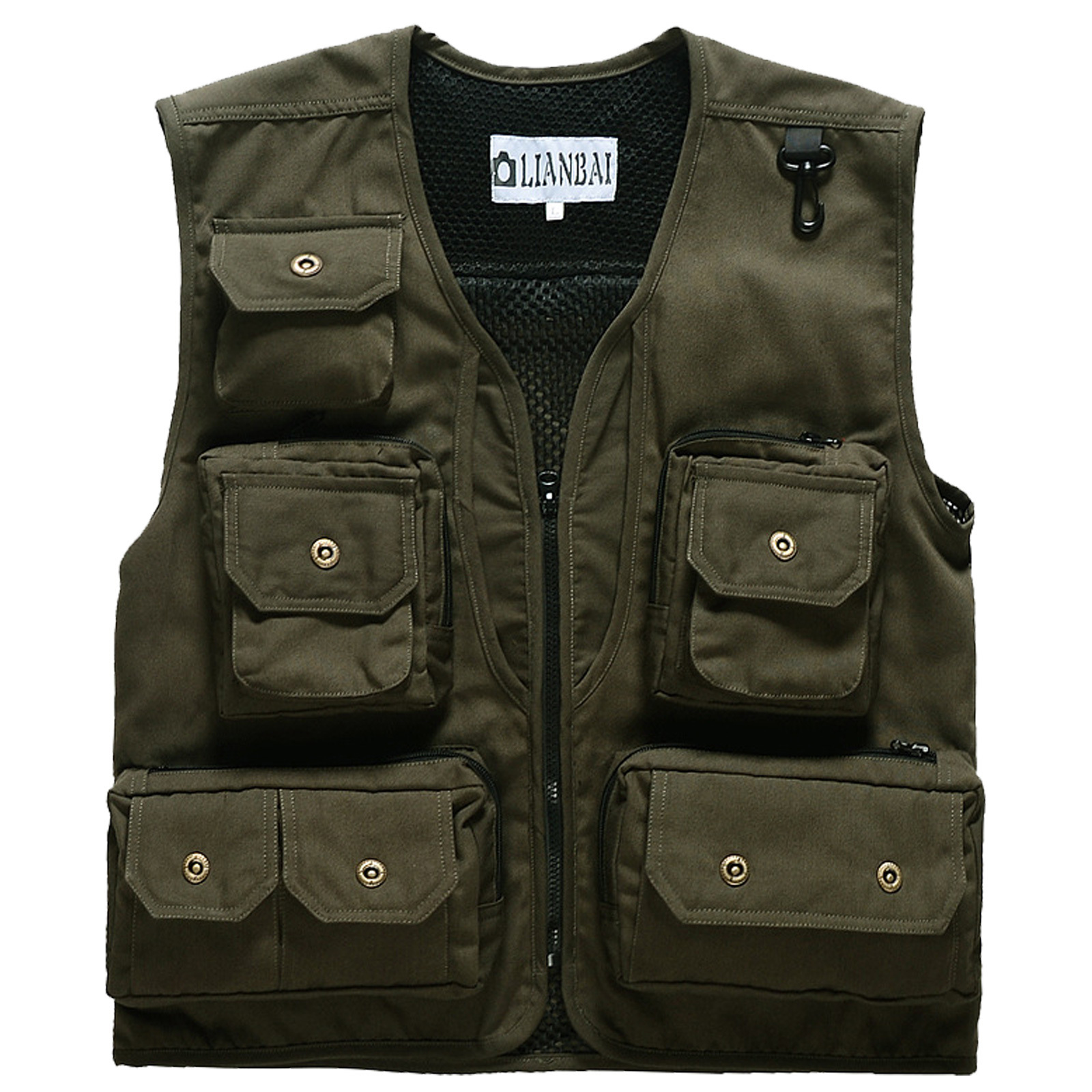 Men's Multi Pockets Cargo Vest For Climbing Shooting Photography Hooking Fisherman Journalist Fishing Vest Waistcoat