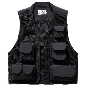 Outdoor Sport Hunting Retro Cargo Fashion Sleeveless Mesh Custom Flying Mens Fishing Photography Vest