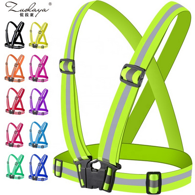 Wholesale High Visibility Safety Reflective Elastic Belt Fluorescent Cheap Reflective Vest Running Best