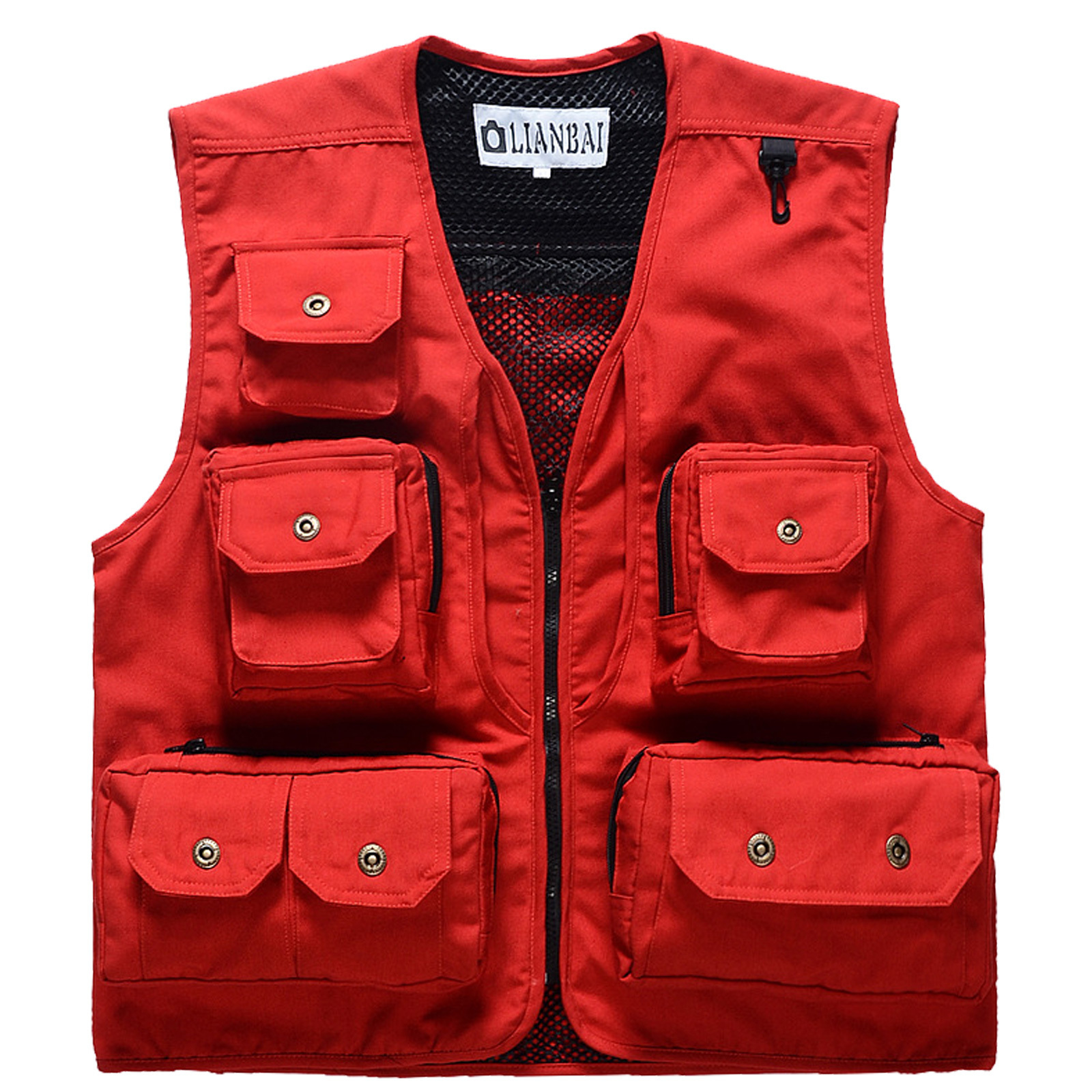 Men's Multi Pockets Cargo Vest For Climbing Shooting Photography Hooking Fisherman Journalist Fishing Vest Waistcoat