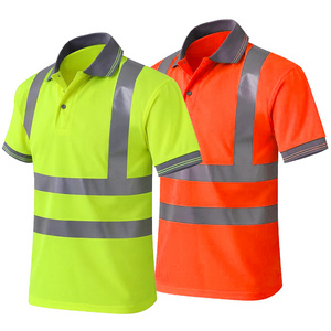 Hi Vis Reflective Safety Short Shirt Men and Woman Unisex Polo Shirts Workwear Shirt