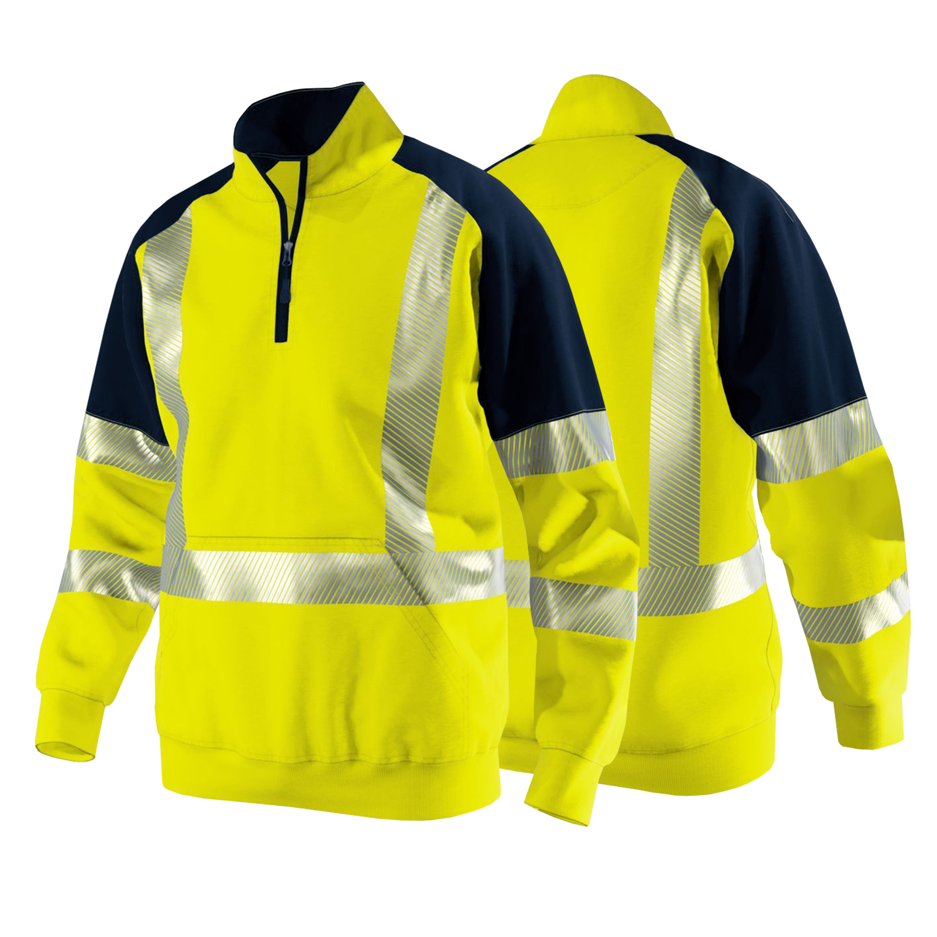 Wholesale Hivis Outdoor Casual Men Work Uniform Lime Yellow Women Polar Fleece Reflective Jacket