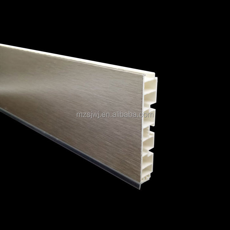 100mm waterproof silver pvc kitchen cabinet skirting board