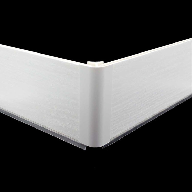 Wooden grain white PVC laminate plastic skirting boards