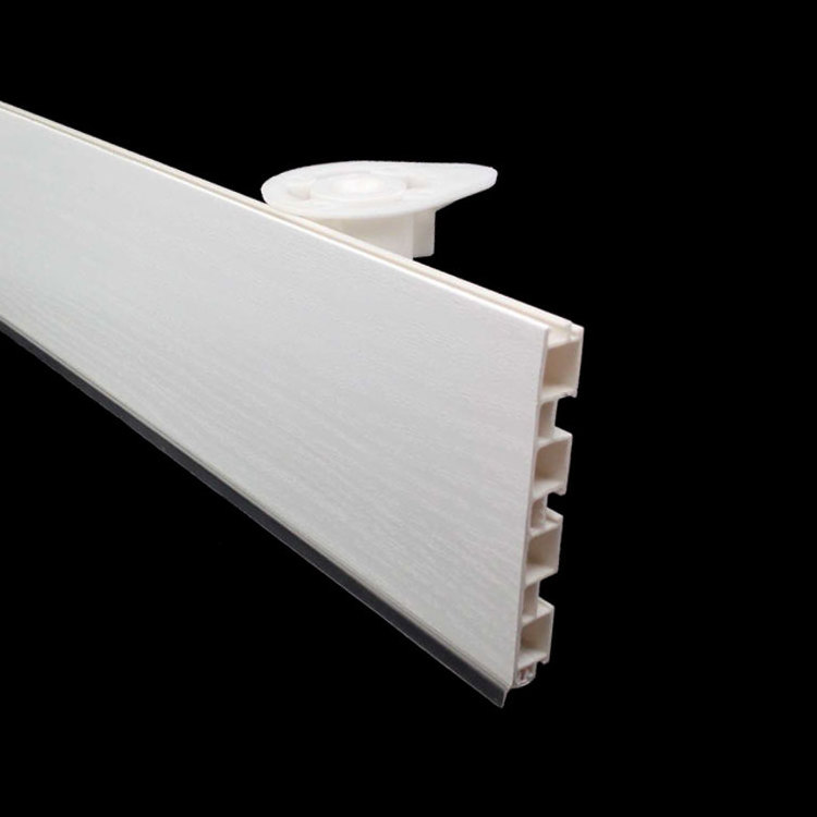 Wooden grain white PVC laminate plastic skirting boards