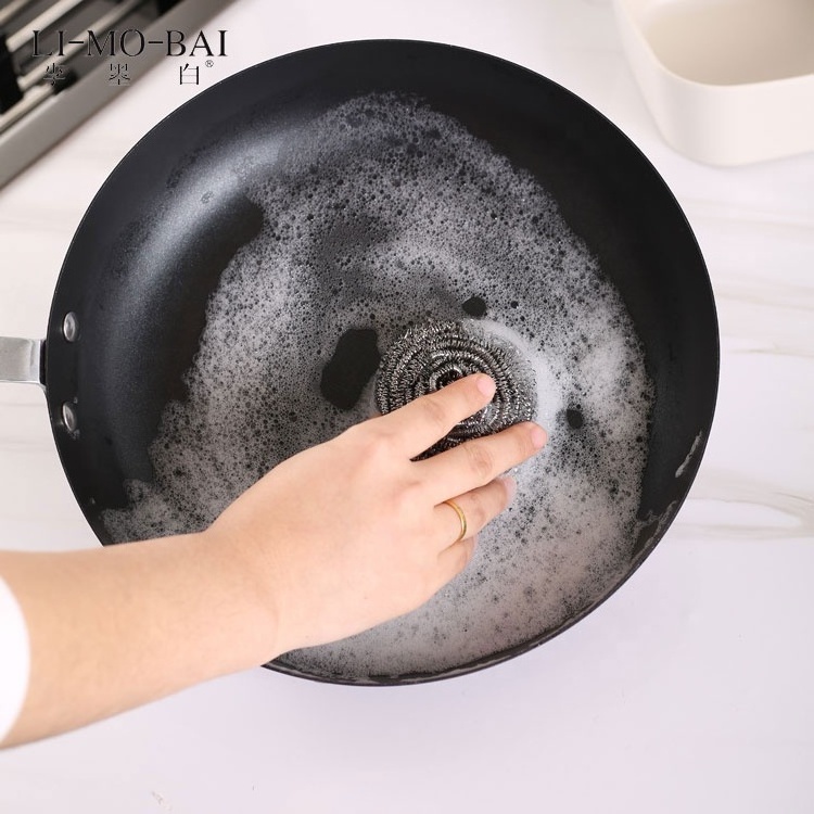 Kitchen cleaning stainless steel wire scourer ball silver metal pot pan dish scourer