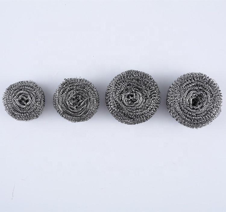 New Product Round Scrubber For Dish Stainless Steel Scourer Kitchen Clean Ball Steel Wool Sponge Scrubber