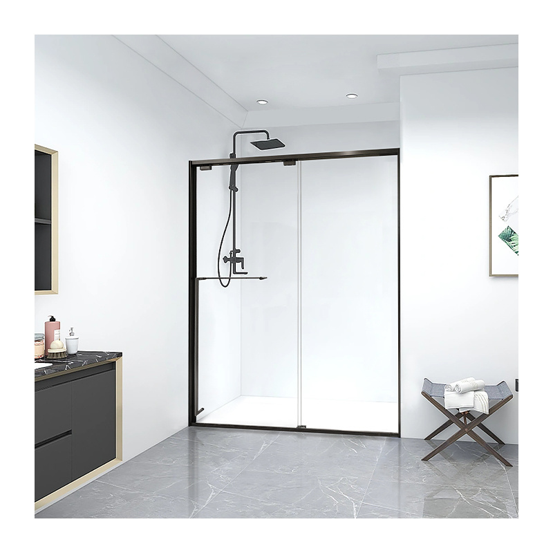 Stainless steel tempered glass frameless sliding shower door for bathroom