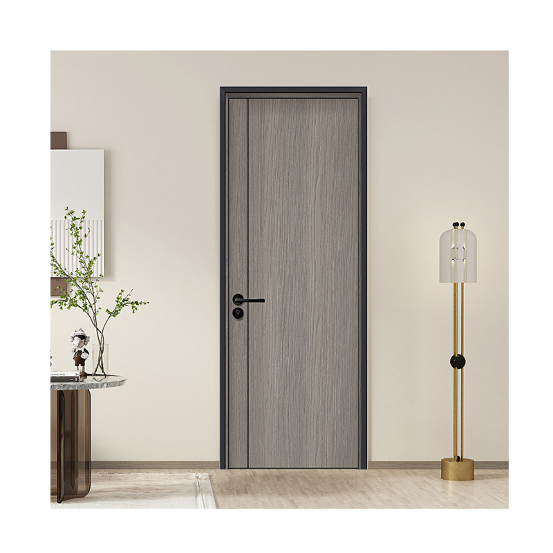 Aluminum frame house interior soundproof wood door for house