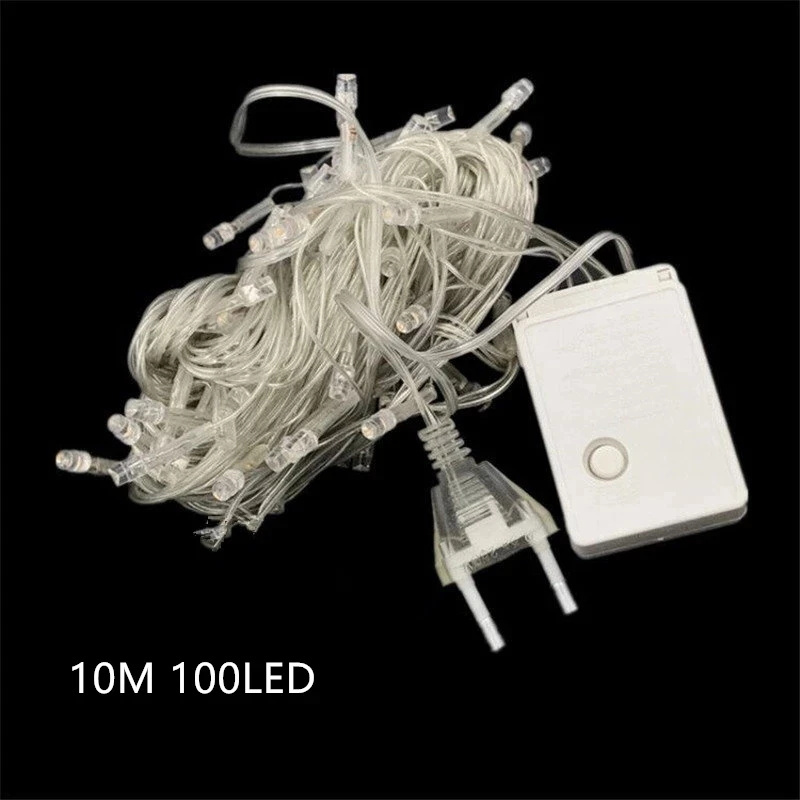 High Quality 33ft 10m 100LEDs Warm White LED Fairy String Lights EU US Plug Wedding Party Christmas Holiday Lighting