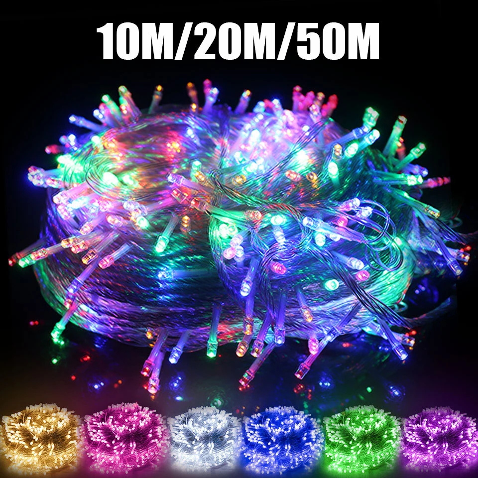 High Quality 33ft 10m 100LEDs Warm White LED Fairy String Lights EU US Plug Wedding Party Christmas Holiday Lighting