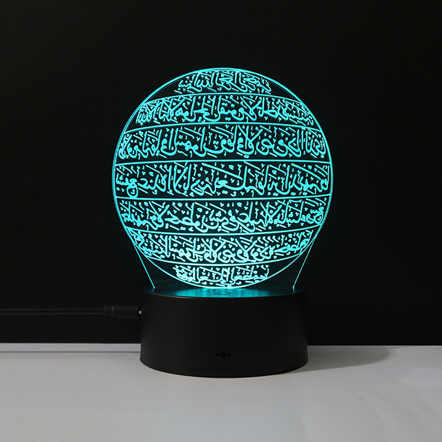 7 colors RGB colors change ABS base night light with acrylic lamp