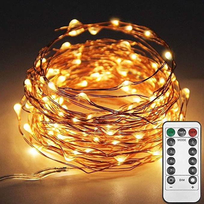 Battery Powered With Remote Control 8 Modes Copper Wire Fairy String Lights For Home Christmas Decoration