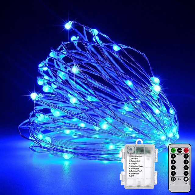 Battery Powered With Remote Control 8 Modes Copper Wire Fairy String Lights For Home Christmas Decoration