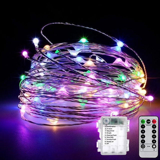 Battery Powered With Remote Control 8 Modes Copper Wire Fairy String Lights For Home Christmas Decoration