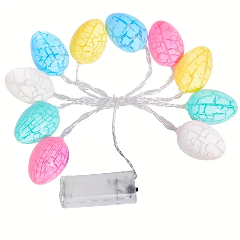 Easter Lights Decorations, 3D Jumbo Crack Easter Eggs Fairy String Lights Battery Operated Easter Decorations