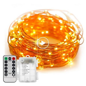 5M 10M Waterproof Remote Control Fairy Lights Battery Operated  8 Mode Timer String Copper Wire  LED string light