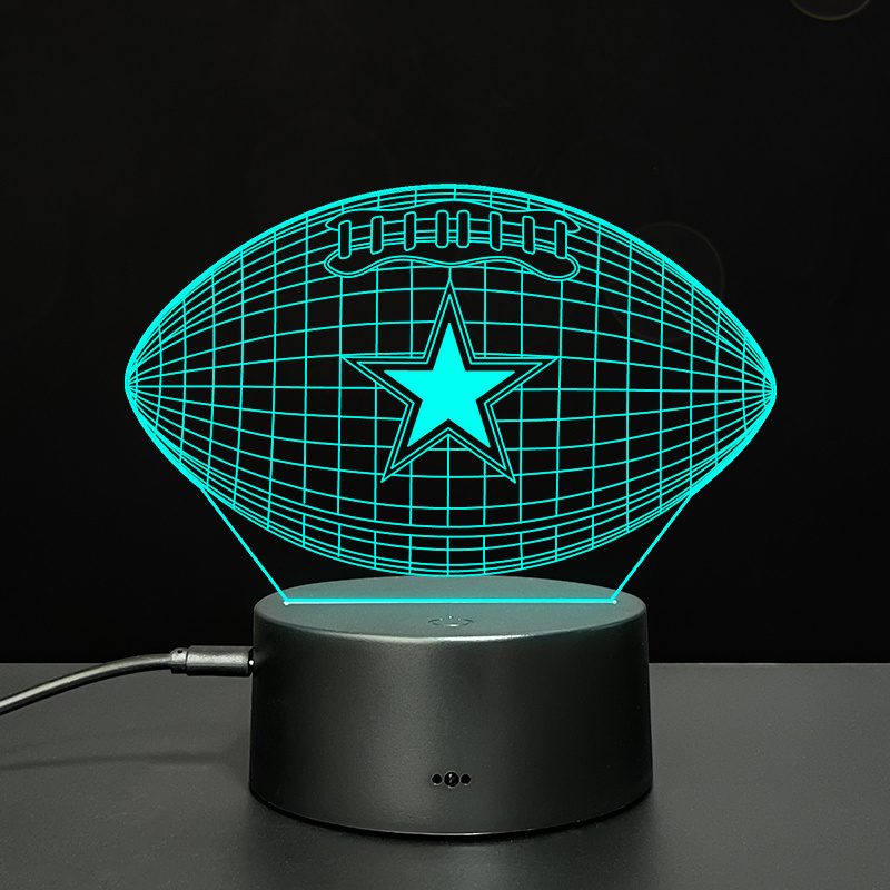 Football 3D Illusion LED Soccer USB Lamp Night Light 7 color changing