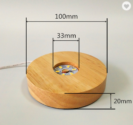 Round Wooden Led lamp base USB Cable switch Modern Night Light For 3D Led night lamp