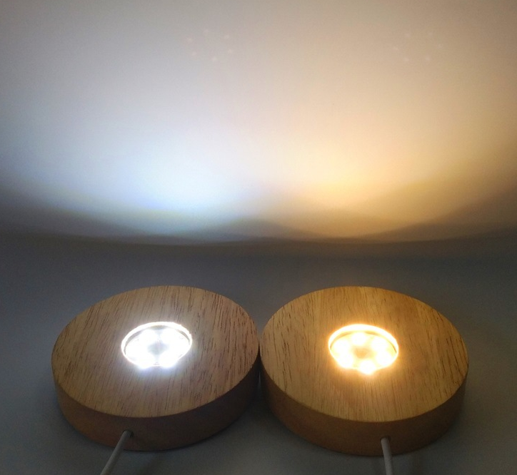 Round Wooden Led lamp base USB Cable switch Modern Night Light For 3D Led night lamp