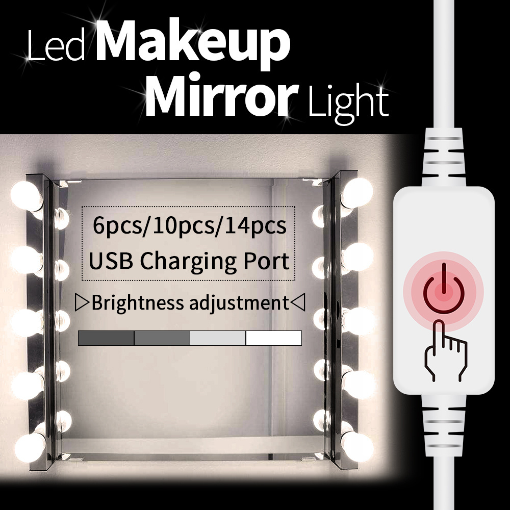 Dimmable 5V make up mirror led light Bulbs with USB Cable Power Supply Vanity Mirror Lights