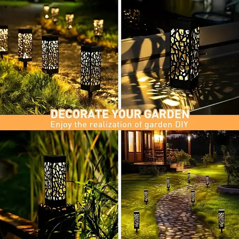 Solar Powered Led Garden Path Lights Outdoor Automatic Led Halloween Christmas Decorative Landscape Lighting For Patio