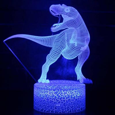 3D Illusion Dinosaur Night Lamp with Touch Control Animal LED Light with Color Changing Function