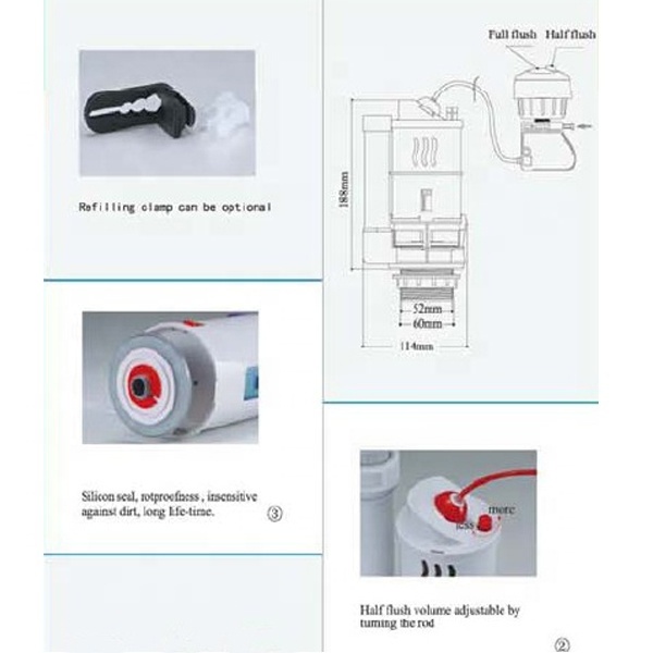 Toilet flushing mechanisms,Water Flush Valve,Wire Flush Valve