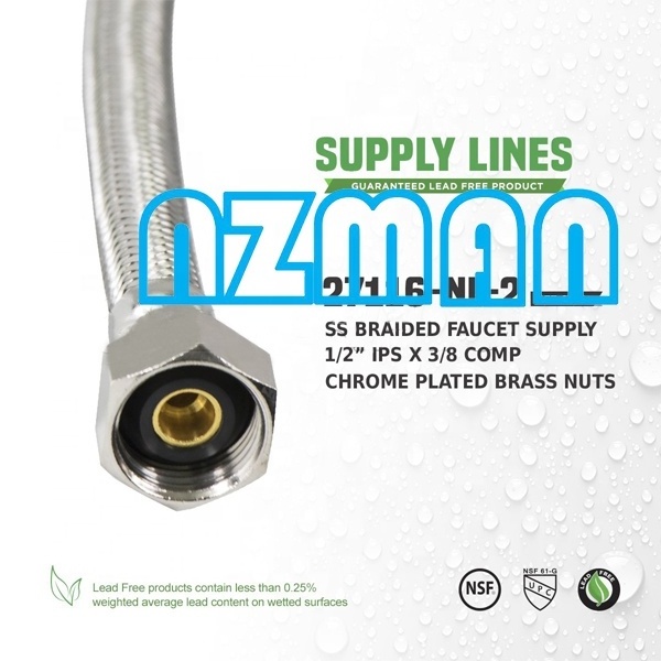 NZMAN 59 Inch Braided Stainless Steel Hose - 3/8