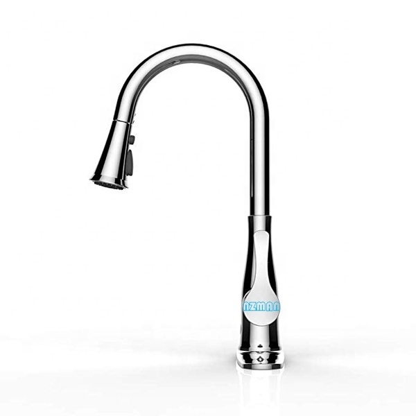 Wave Sensor Single Handle Touchless Kitchen Faucet High Arc 2-Function Kitchen Sink Faucet Brushed Nickel One&3 Hole Deck Mount