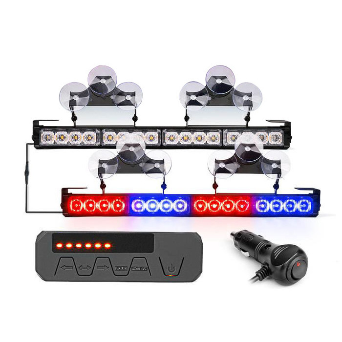 Super Bright Synced Dual strobe light bars with 32W light power LED and aluminum  body for truck,UTV,emergency vehicles