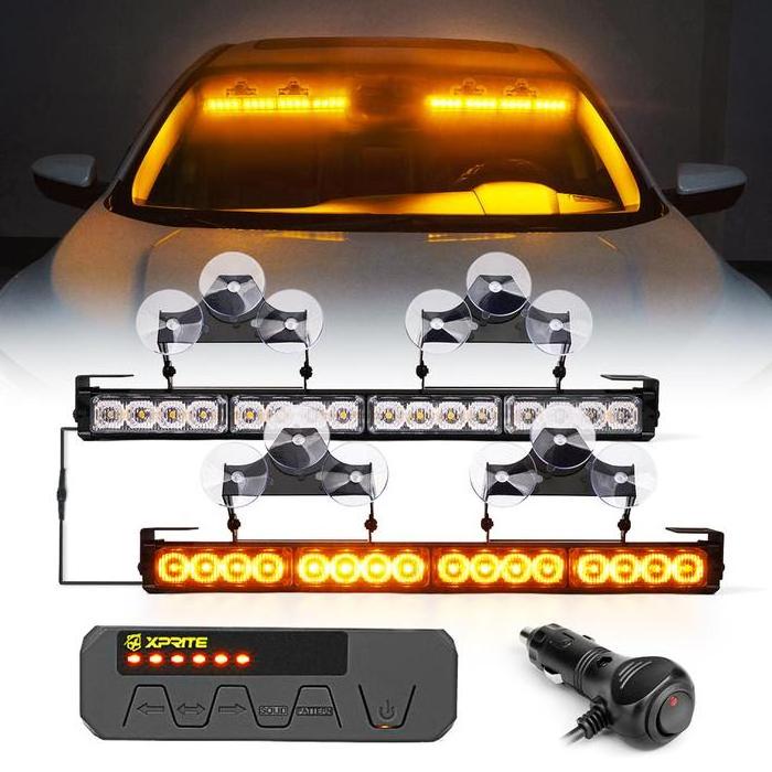 Super Bright Synced Dual strobe light bars with 32W light power LED and aluminum  body for truck,UTV,emergency vehicles