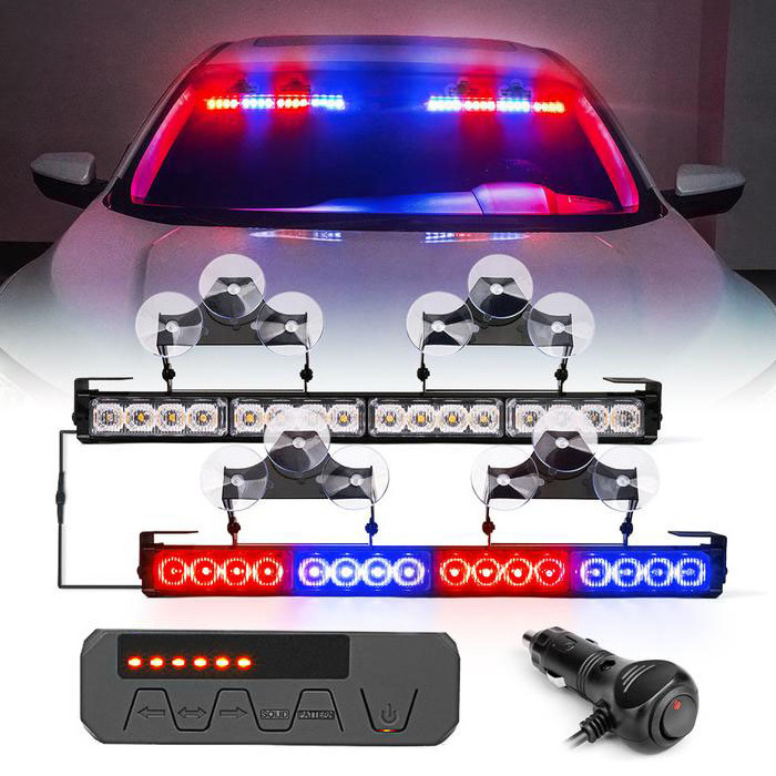 Super Bright Synced Dual strobe light bars with 32W light power LED and aluminum  body for truck,UTV,emergency vehicles