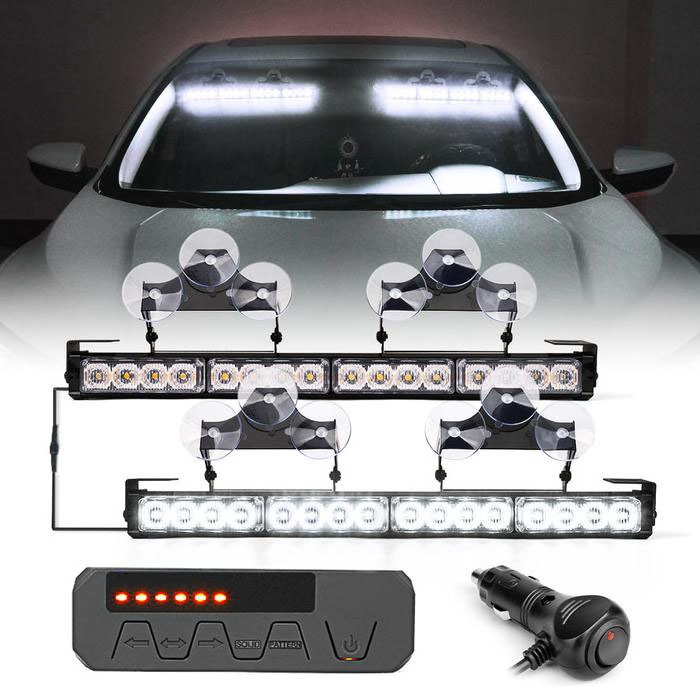 Super Bright Synced Dual strobe light bars with 32W light power LED and aluminum  body for truck,UTV,emergency vehicles