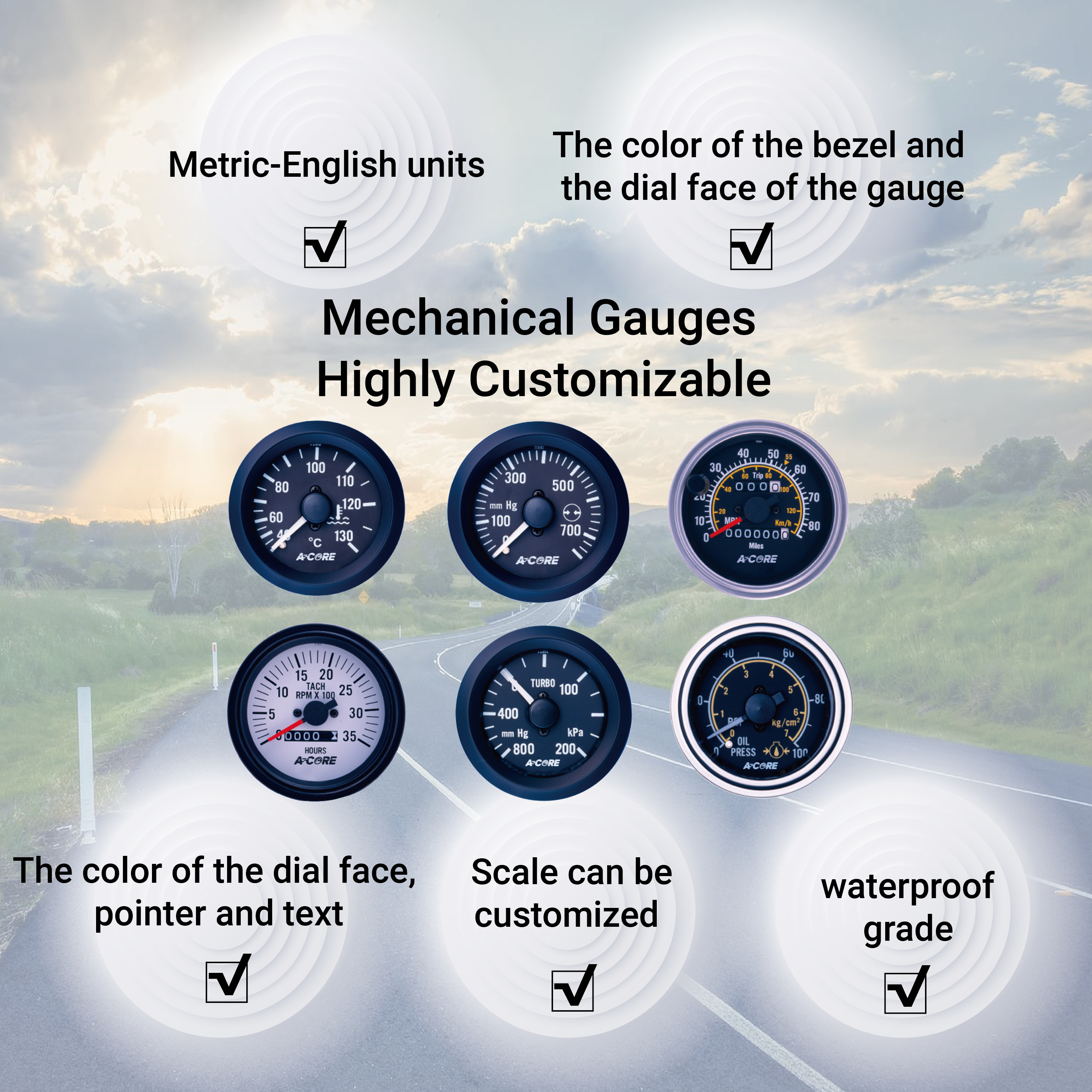 Mechanical Water Temperature Gauge For Cars