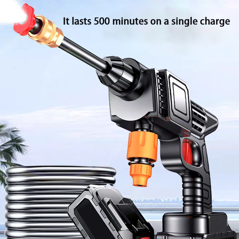 21V  Portable Hand Held Car Washer Machine Rechargeable Car Washing Machine Wireless Wash Gun Cordless High Pressure Car Washer