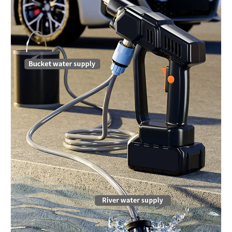 Portable High Pressure  automatic car wash machine 21V Lithium Electric Battery Cordless Car Washer Gun