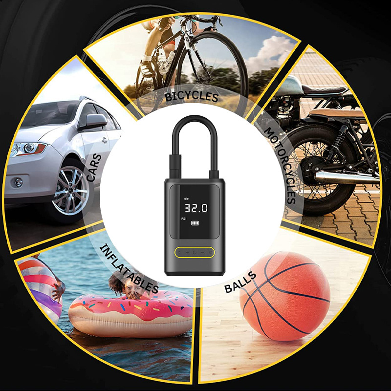 Digital Electric Rechargeable Car Air Compressor Battery Bicycle Portable Automatic Cordless Wireless Air Pump Tire Inflators