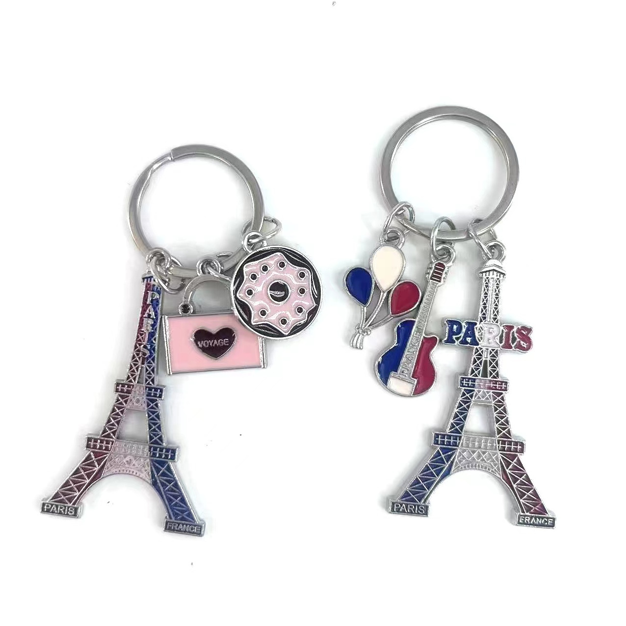 Paris keychain customized logo mini souvenir  promotion business party weeding  gift eiffel tower three pendants kaychian