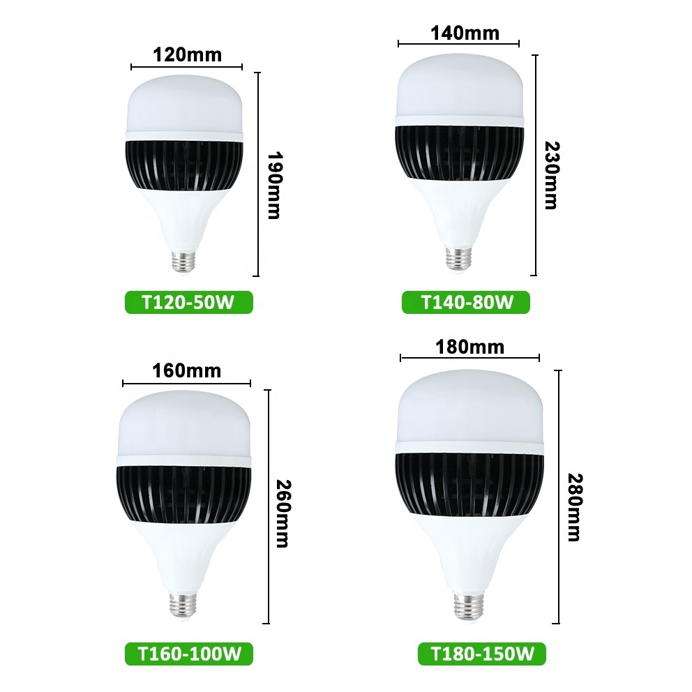 Big Watt Fins LED Bulb 50W 80W 100W 150W High Power Aluminum housing LED Bulb Light