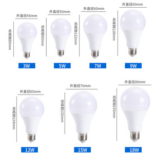 Factory Price Wholesale Electric Energy Saving Focos Bombillas 3w 5w 7w 9w 10w 12w 15w 18w 20w B22 E27 A19 Lamps Light Led Bulbs